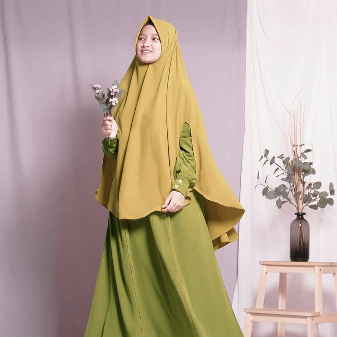 Gamis Dhuha light olive
