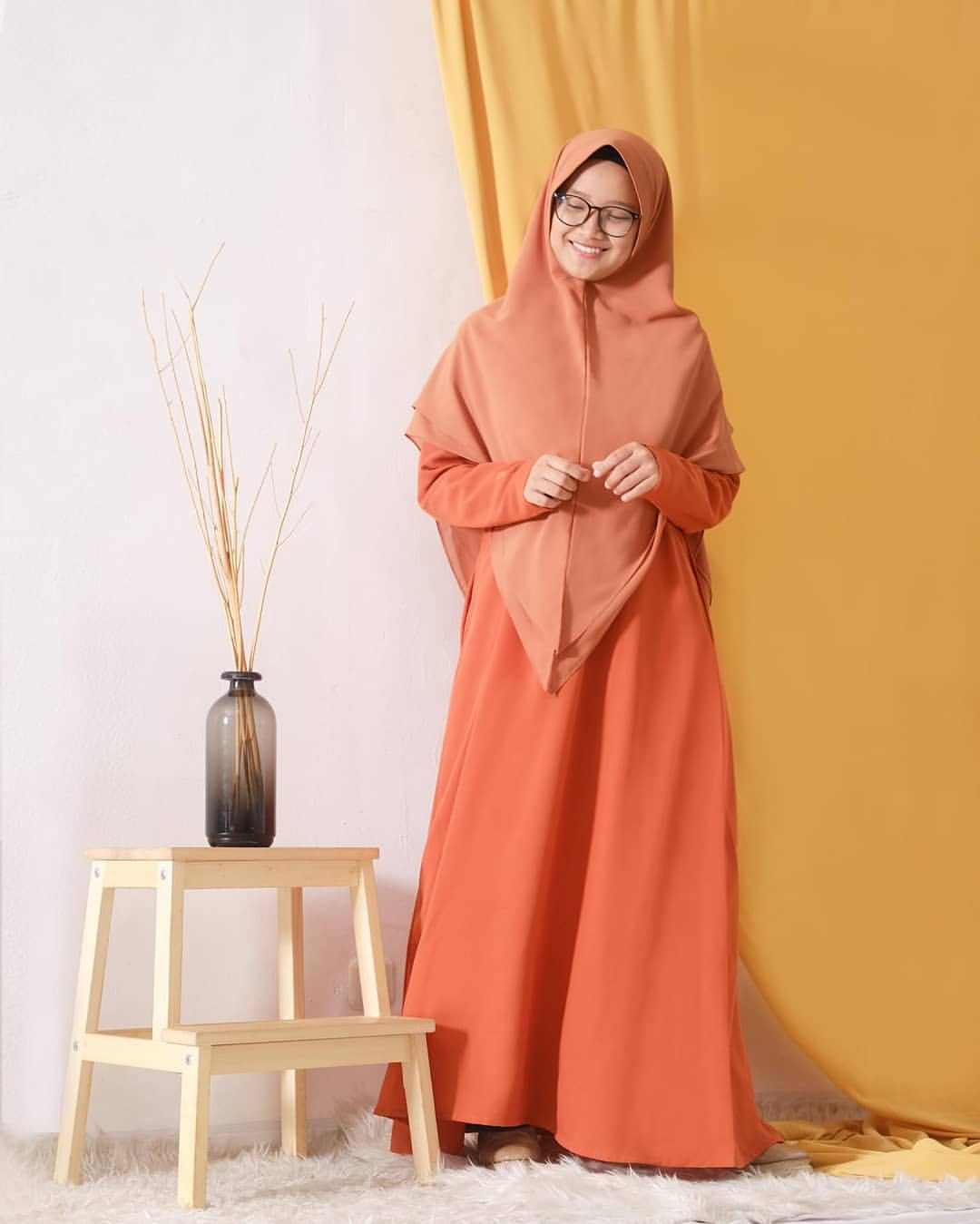 Gamis Basic orange squash