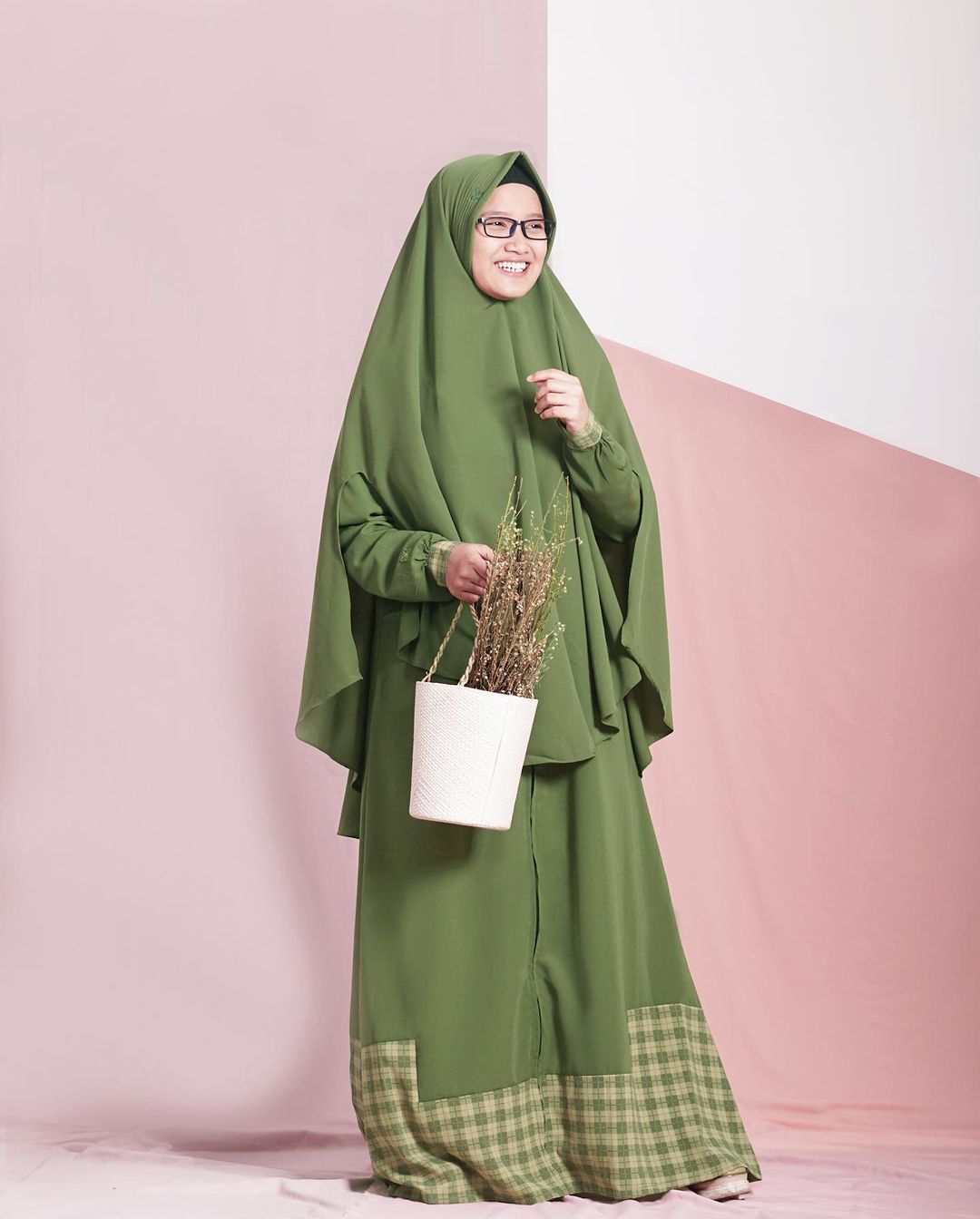 Gamis Zippy Castle hijau ketupat