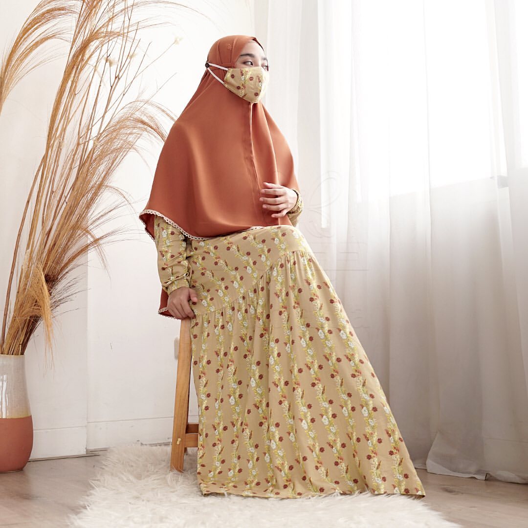 Gamis Flower Chic soft yellow