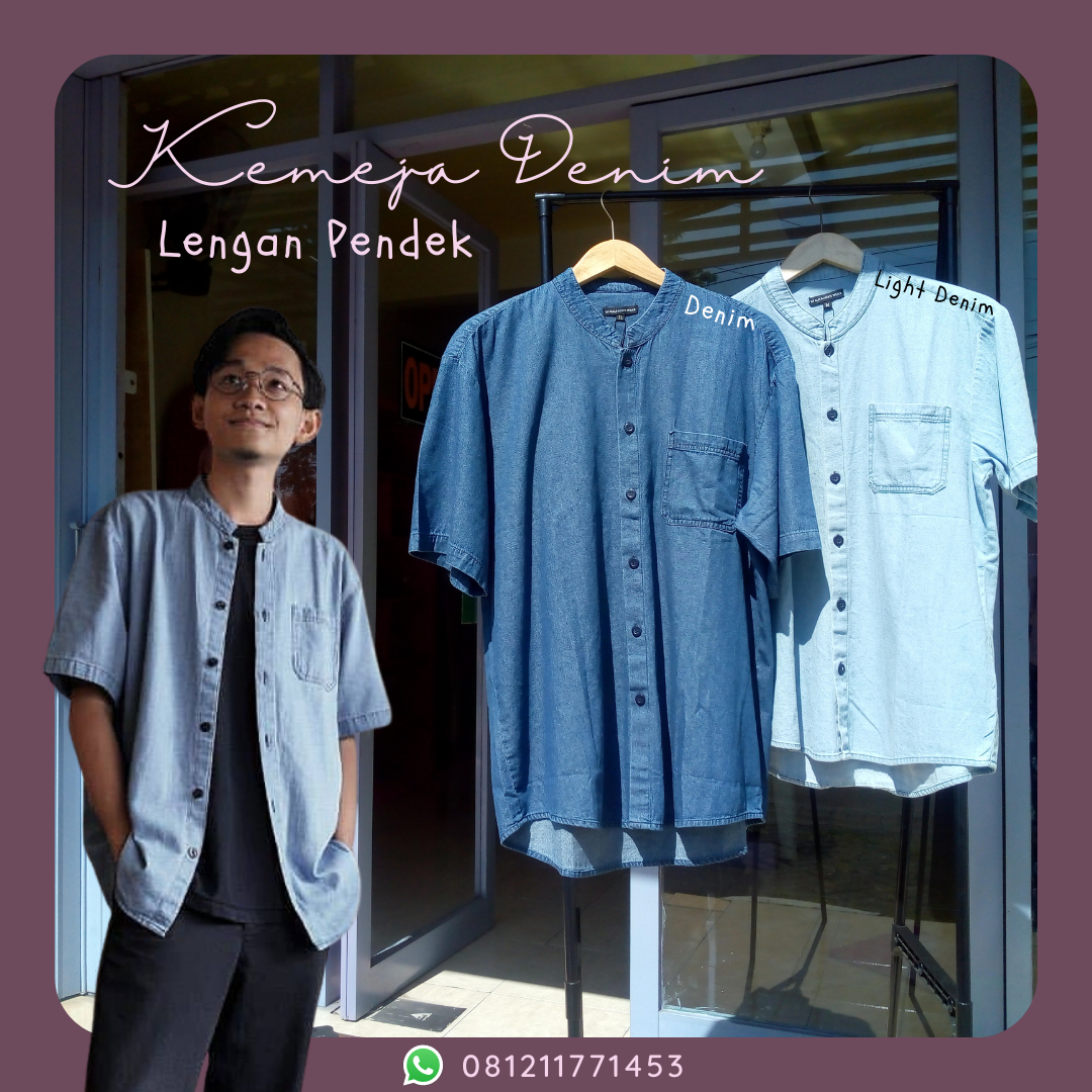 Kemeja Denim lengan Pendek
