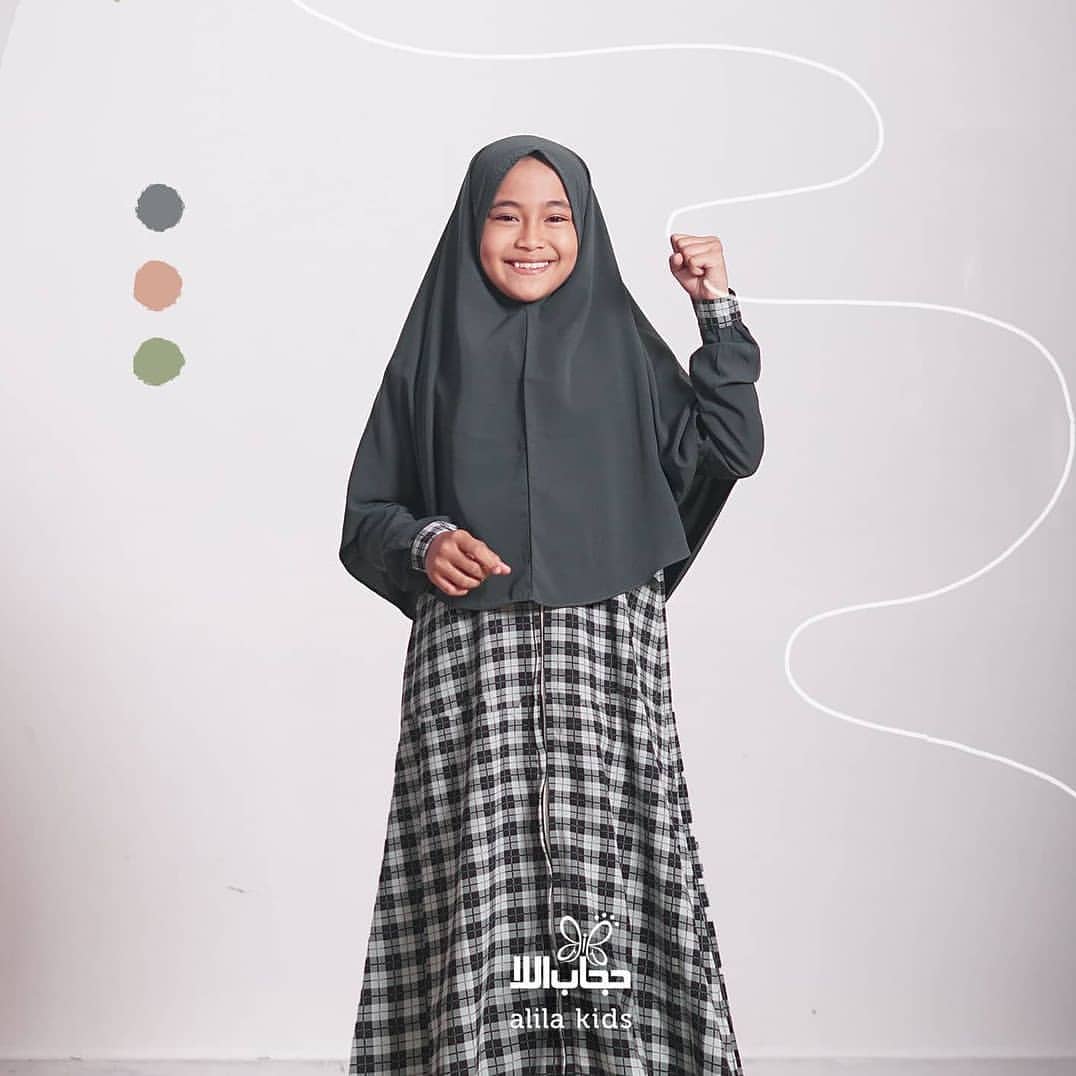 Gamis Zippy Square Kids blackgrey