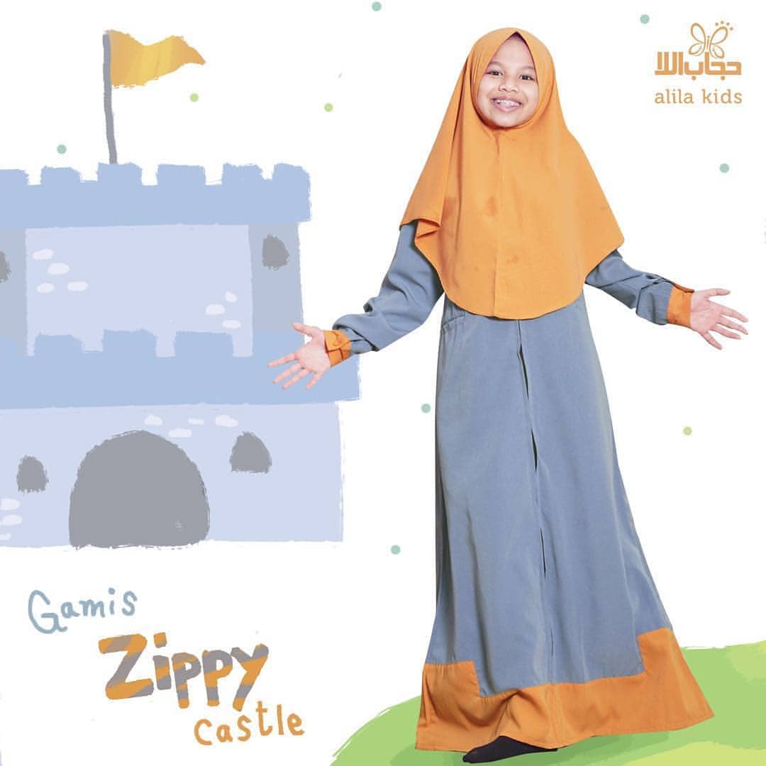 Gamis Zippy castle kids Blue Sunsine