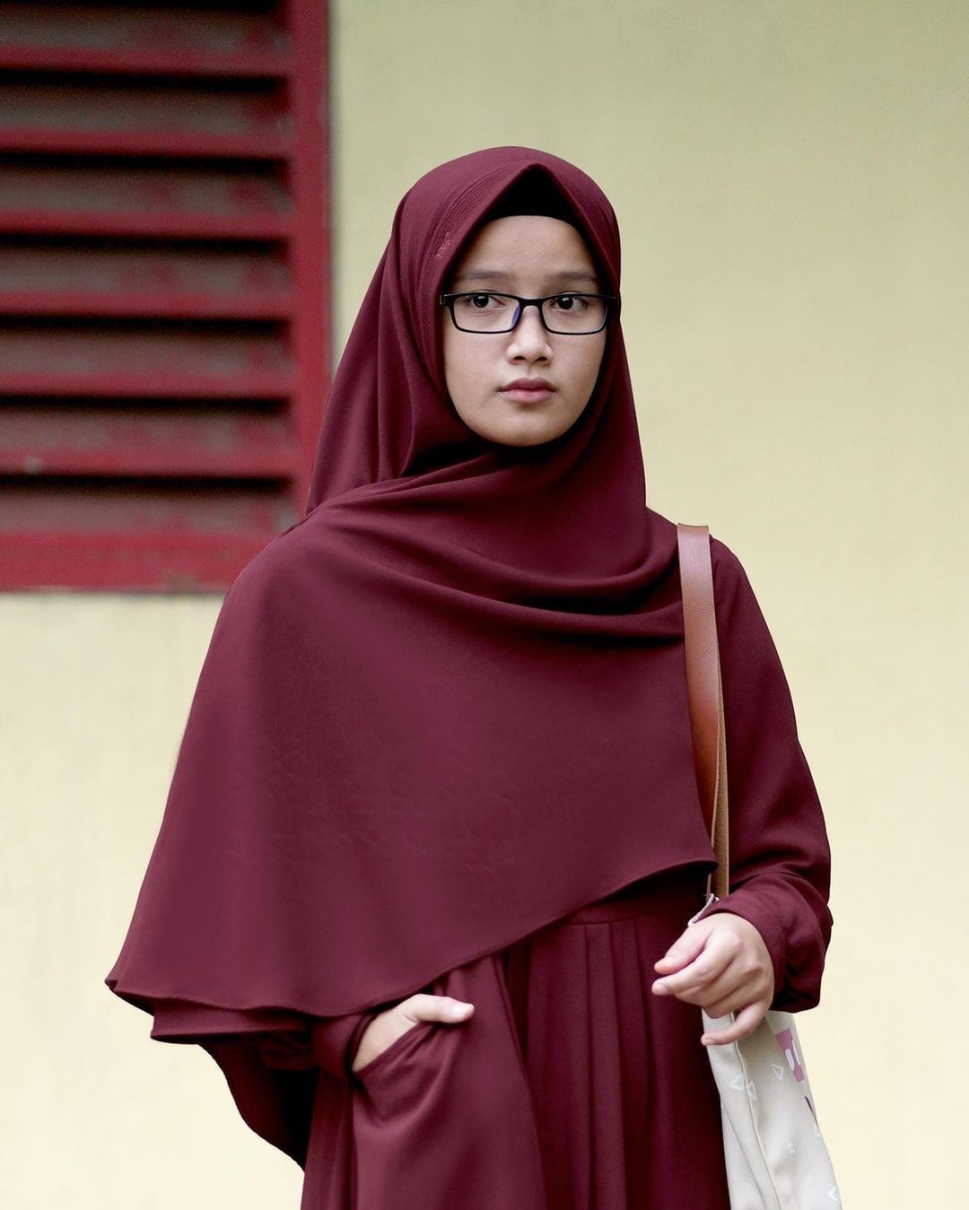Khimar hari pad maroon