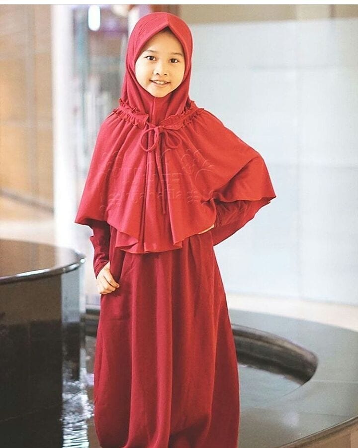 Gamis Hari kids maroon