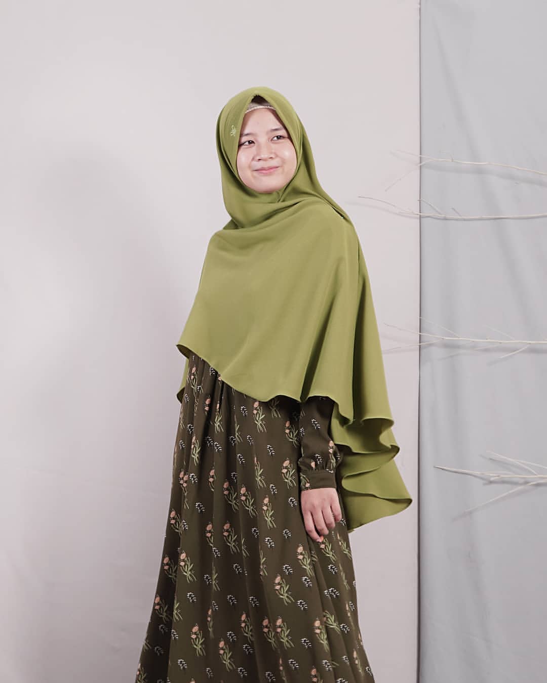 Khimar Hari Pad Hijau Daun