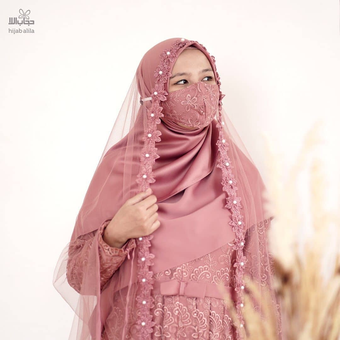 Khimar Square Satin pink