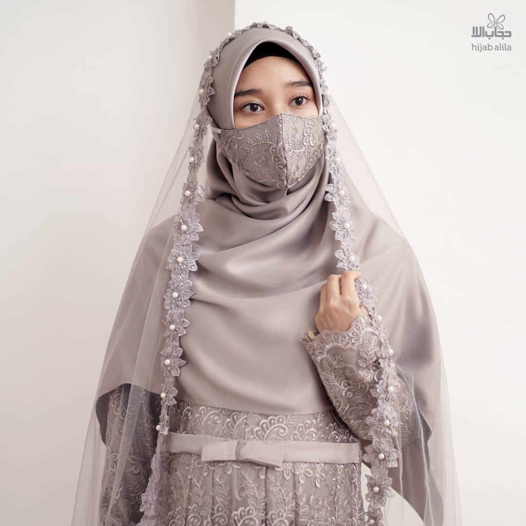 Khimar Square Satin Grey
