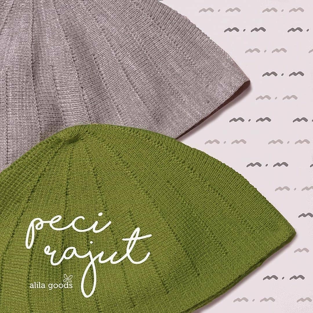 Peci rajut kids hijau